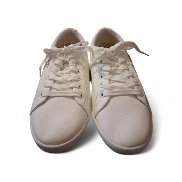 Women's sz 11 M Taos Plim Soul Lux White Canvas Lace-Up Shoes Sneakers Comfort - Picture 1 of 10
